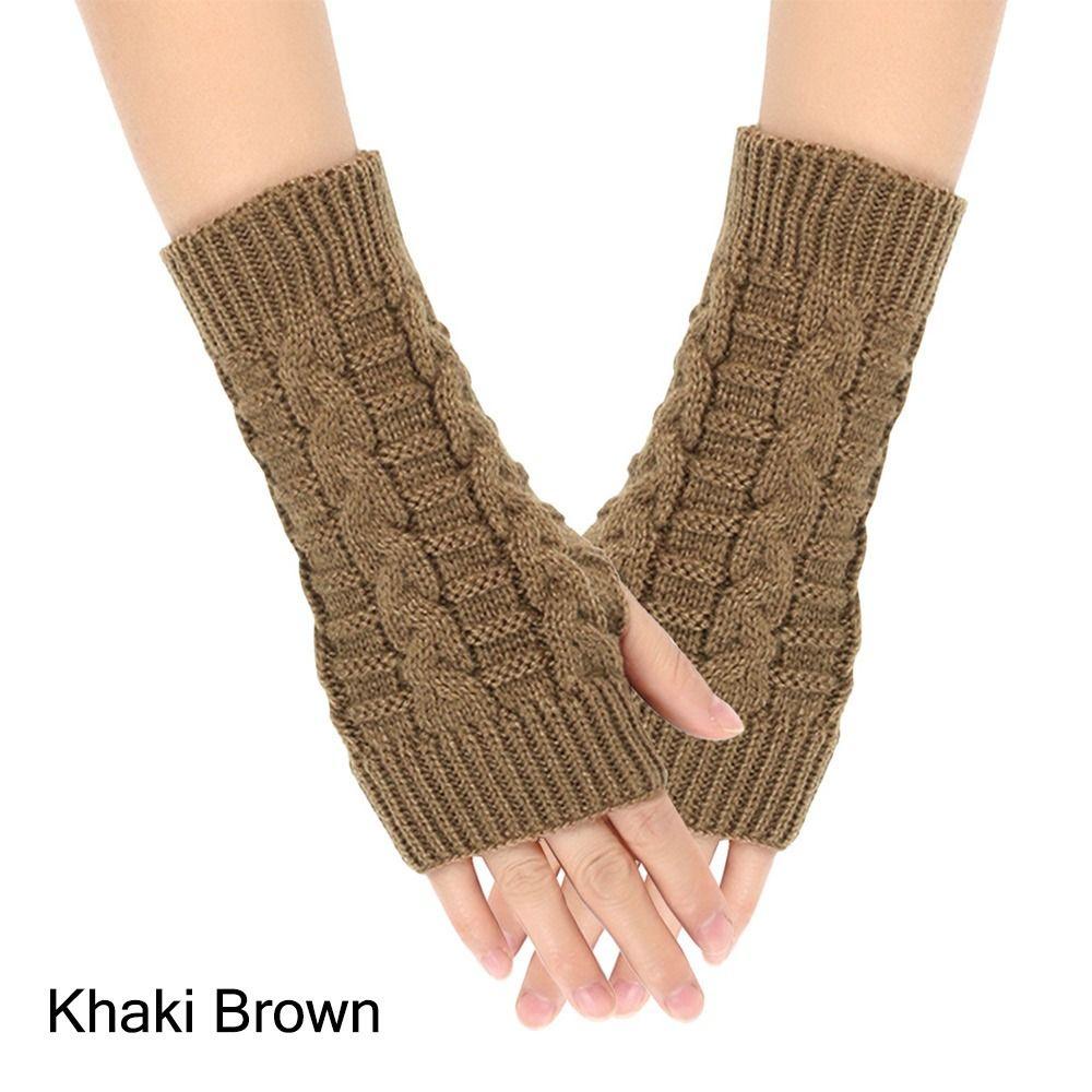 Теплые женские перчатки без пальцев, зимние перчатки без пальцев, классические варежки на запястье для женщин