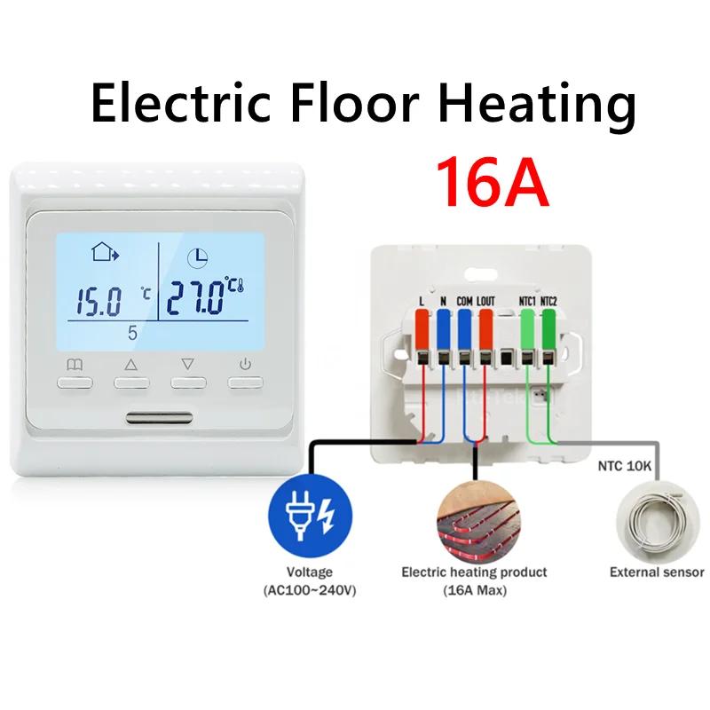 Intelligent Floor Heating Thermostat 100V-240V 3A 16A with WiFi Connectivity for Remote Temperature Control and Smart Scheduling