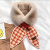 "High Quality" Warm Wool Cross Fashion Wool Stitching Scarf Joker Female Imitation Rex Rabbit Plush Scarf