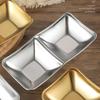 1/2/3 Grids Stainless Steel Seasoning Dish Korean Metal Barbecue Sauce Dipping Dish Plate BBQ Restaurant Kitchen Tableware
