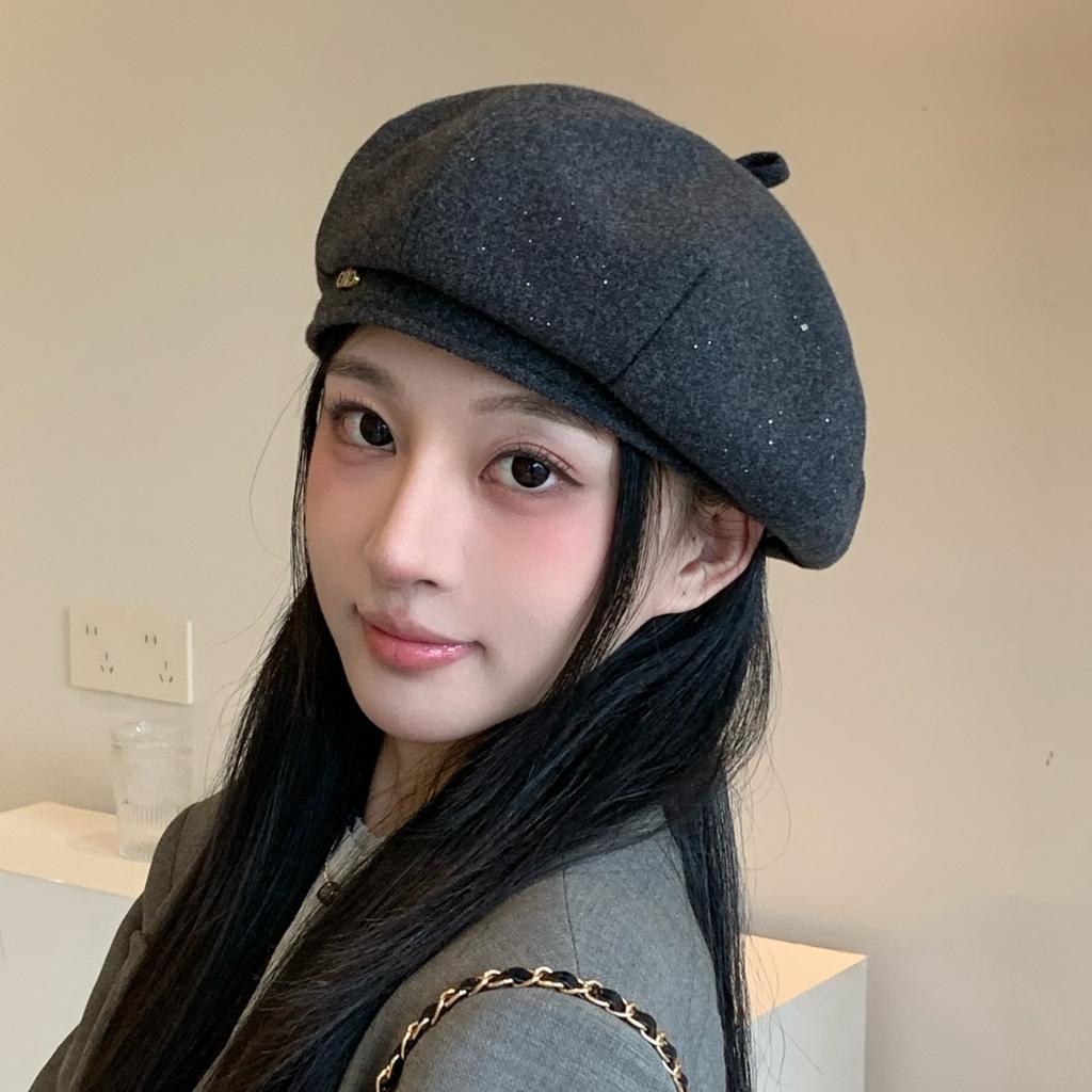 Beret Women's Autumn and Winter Pumpkin Hat New Style Showing Face Small Korean Painter Hat Fashionable Versatile Octagonal Hat Trendy