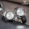 TORSO Мужские металлические часы Torso T503M Cassiopeia Multi Diamond Watch (кожаный ремешок в комплекте),Корейские популярные часы