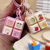 Keys Button Finger Keyboard Caps Cartoon Four-square Keychain Relaxing Clicker Toy
