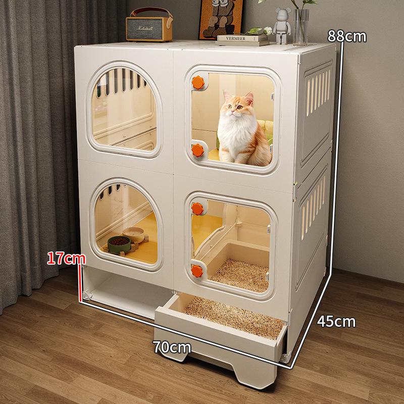 Интегрированная Кошачья Вилла с Туалетом для Маленьких Квартир – Компактный Кошачий Домик с Одной Комнатой и Прихожей