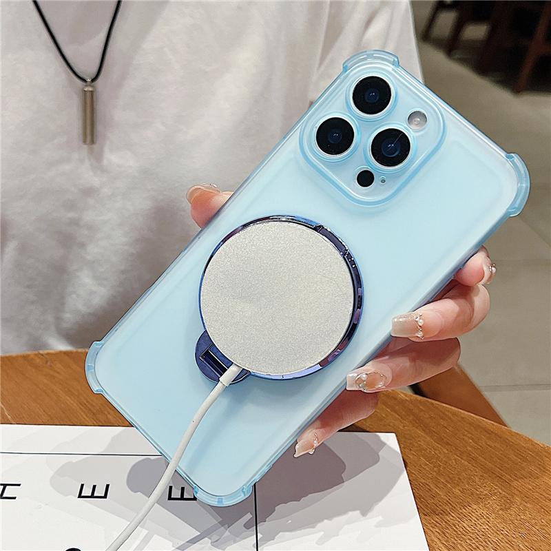 Противоударный магнитный держатель-подставка с гироскопом для Tecno Spark 40 Pro Plus Spark 20 20C 10 Pro 10C Go 1 Magsafe Прозрачный чехол