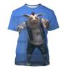 Cute Men and Women Guitar and Pork 3D Printed T-shirt, Imitating Animal Fun Summer Clothing, Round Neck, Short Sleeves, Casual