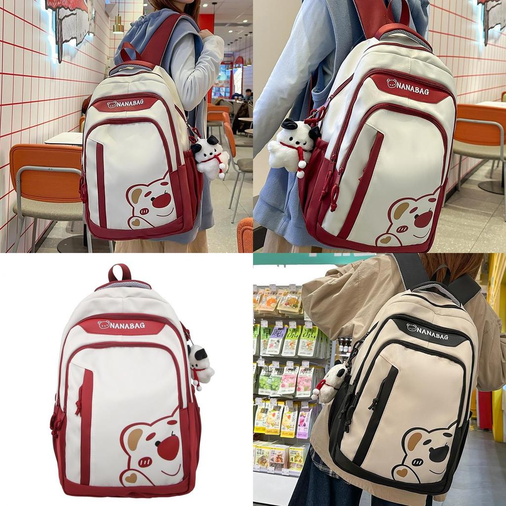 Рюкзак Lotso из нейлона с мультяшным медведем для школьников, с дышащей конструкцией, для учениц и учеников средней школы