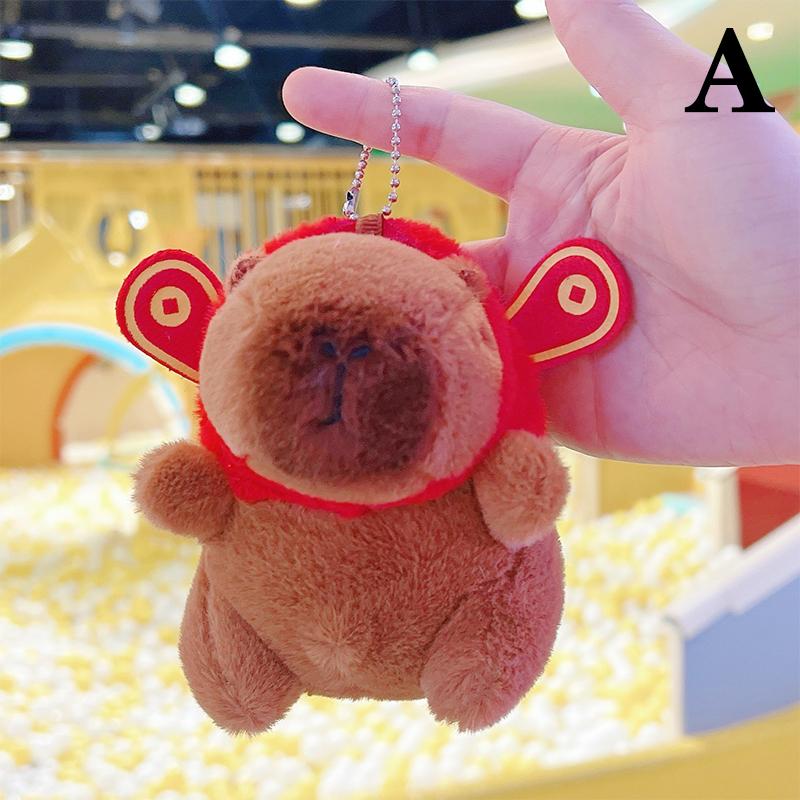 Капибара плюшевая кукла мультфильм брелок кулон мягкая кукла рюкзак кулон автомобиль сумка брелок декор детский подарок брелок