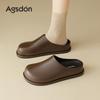 Женские осенние коричневые клоги Augusden 2025 - Толстая подошва, Уличные, Повседневные полушлепанцы