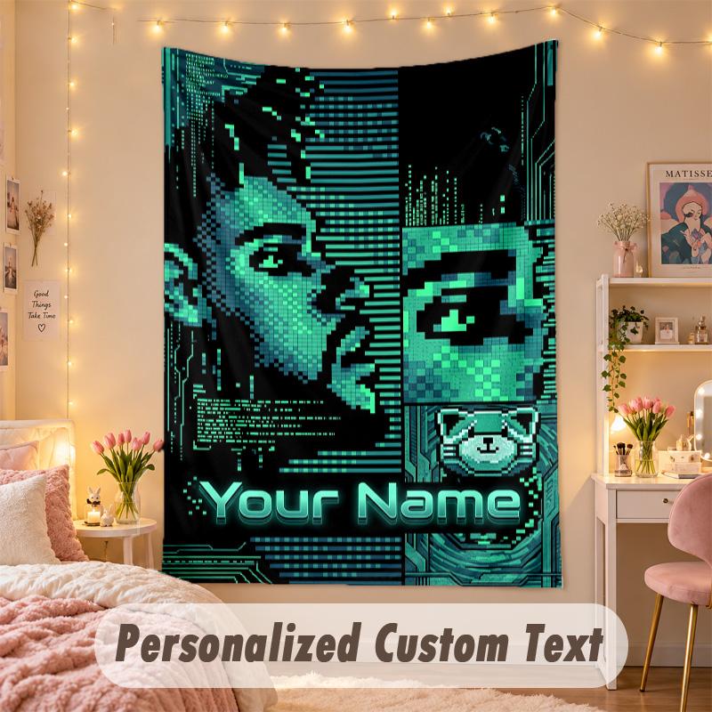 Custom Personalized Tapestry,The Weeknd Print Custom Name Text Wall Art Hanging for Bedroom