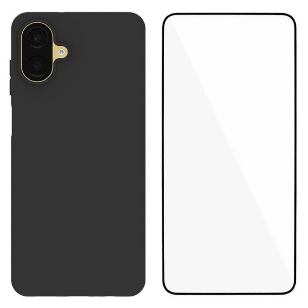 Для Samsung Galaxy A07 чехол из ТПУ WANLONFENG серия MS матовая задняя крышка с закаленным стеклом (Объектив с большим отверстием)