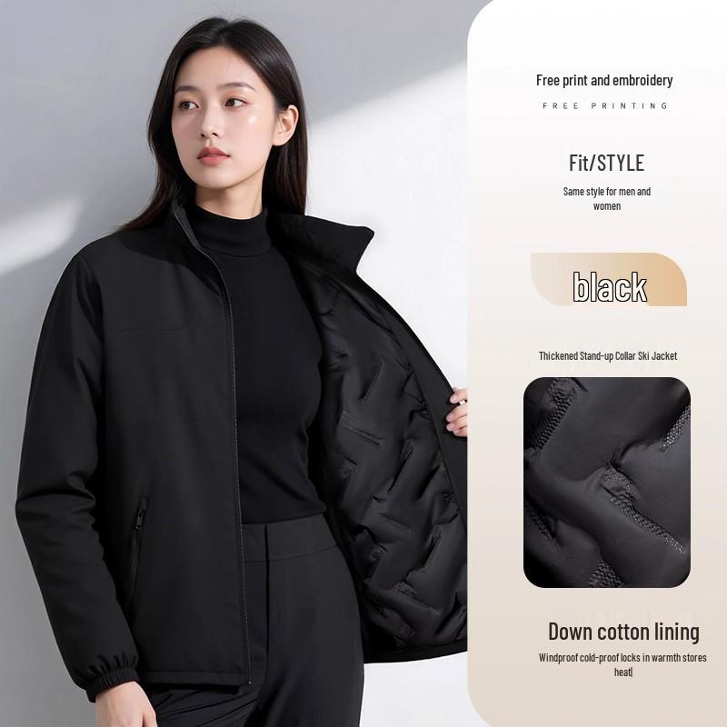 Рабочая куртка с логотипом, наполнитель из пуха и хлопка, на заказ - Идеально для Осенне-Зимнего Сезона, Автосервис 4S, Дизайн "Три в одном"