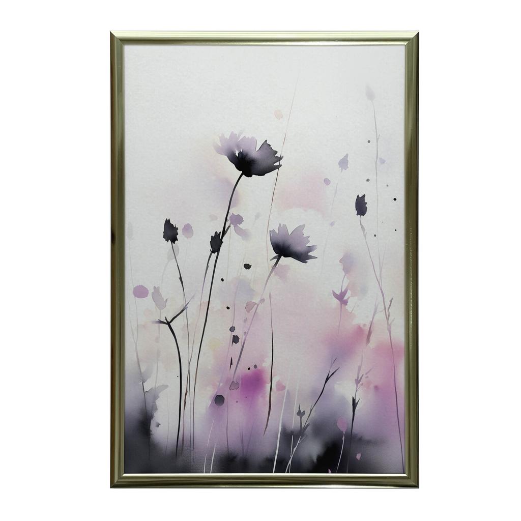 Fioletowa Łąka W Pełnym Rozkwicie Fioletowa Łąka W Pełnym Rozkwicie, 30X40 Cm, Rama Aluminiowa Złota, Papier Matowy 230 Gsm
