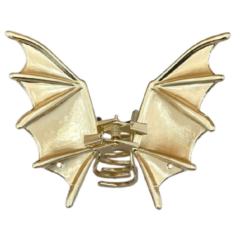 Punk Bat Shape Design Hair Clip Large Metal Hair Claw Halloween Costume Event Hairstyle Accessory Women Party Headwear