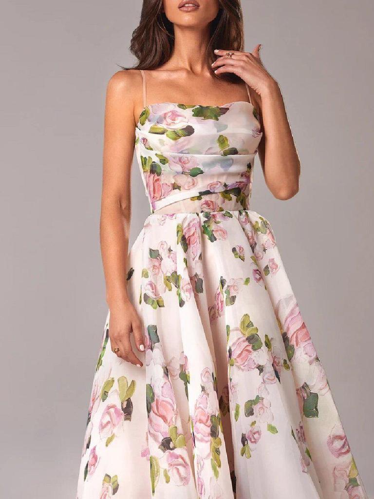 2021 Summer Women's Sleeveless Printed Swing Dress