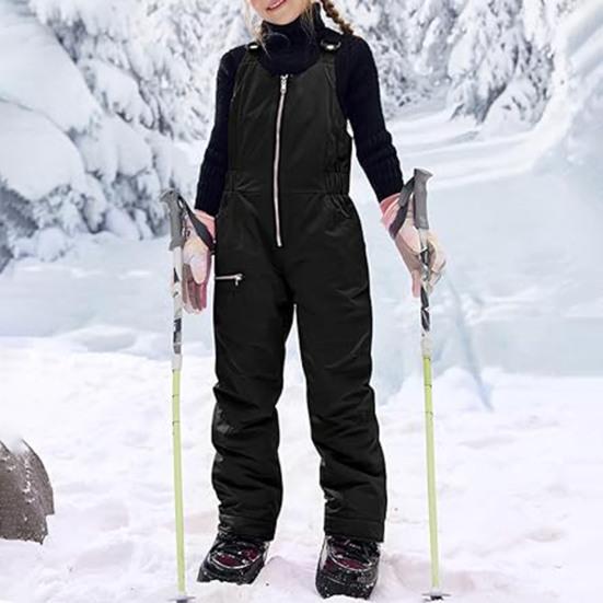 Детские комбинезоны для снега, лыжные штаны с регулируемыми ремнями, утепленные водонепроницаемые зимние комбинезоны, ветрозащитные комбинезоны для зимних видов спорта
