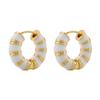 ZHUKOU Enamel Round Hoop earrings oil dripping rainbow earrings for women Brass retention Men's earrings VE870