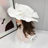Elegant Fedora Hat Pearl Decoration Paper Grass Hat Fashion Jazz Hat  for Women