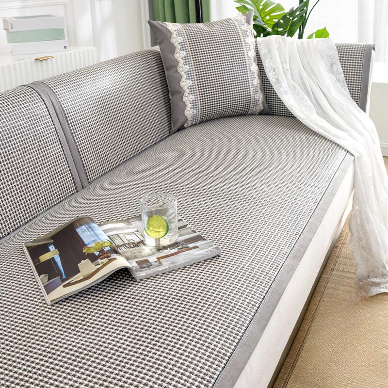 Simple Rattan Mat Sofa Cushion Summer Summer Summer Mat Non-Slip Sofa Cover Cool Breathable Living Room Straight Sofa Cover Towel