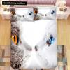Супер милый комплект постельного белья для детей с котятами Kawaii Girl Quilt Cove King Queen Size Cat Animal 2/3 шт. полиэстеровый пододеяльник (Нет листа)