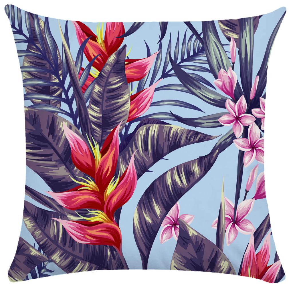 Чехол для подушки с пальмовым листом, скандинавская ручная роспись, наволочка с растениями, мягкая наволочка, короткая плюшевая наволочка