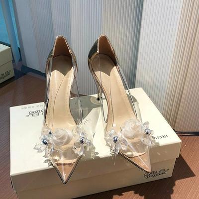 Мода Новые Серебристые Босоножки на Высоком Каблуке Женские Летние Панк Готика Острый Носок Вечерние Туфли Женские Металлические На Тонком Каблуке Туфли-Лодочки для Платья Дамские