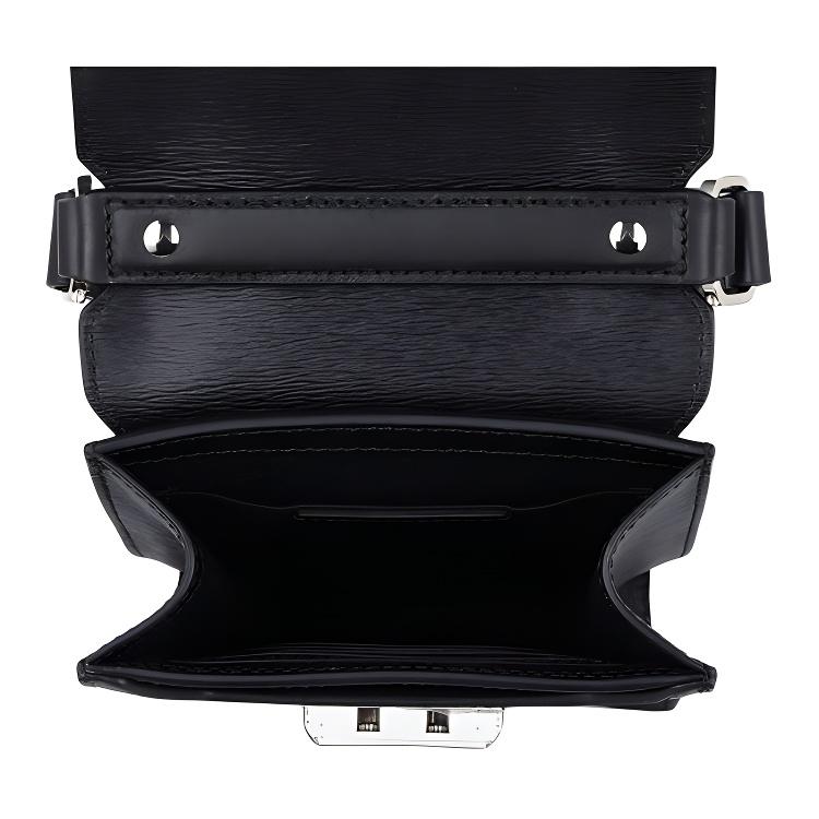 Montblanc M_Gram 4810 Silver Hardware Adjustable Shoulder Strap Leather Phone Bag Men bags Black 129238