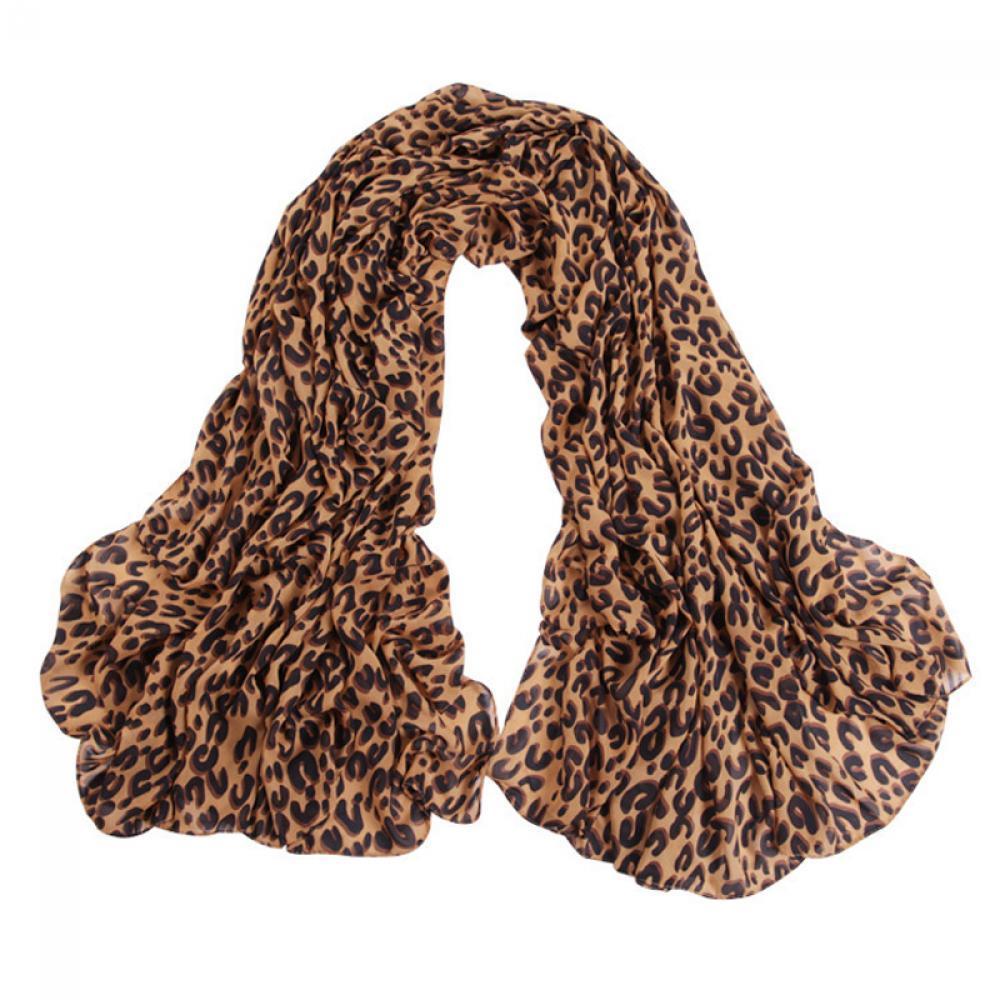Long Fashion Ladies Wrap Leopard Scarf Shawl Chiffon