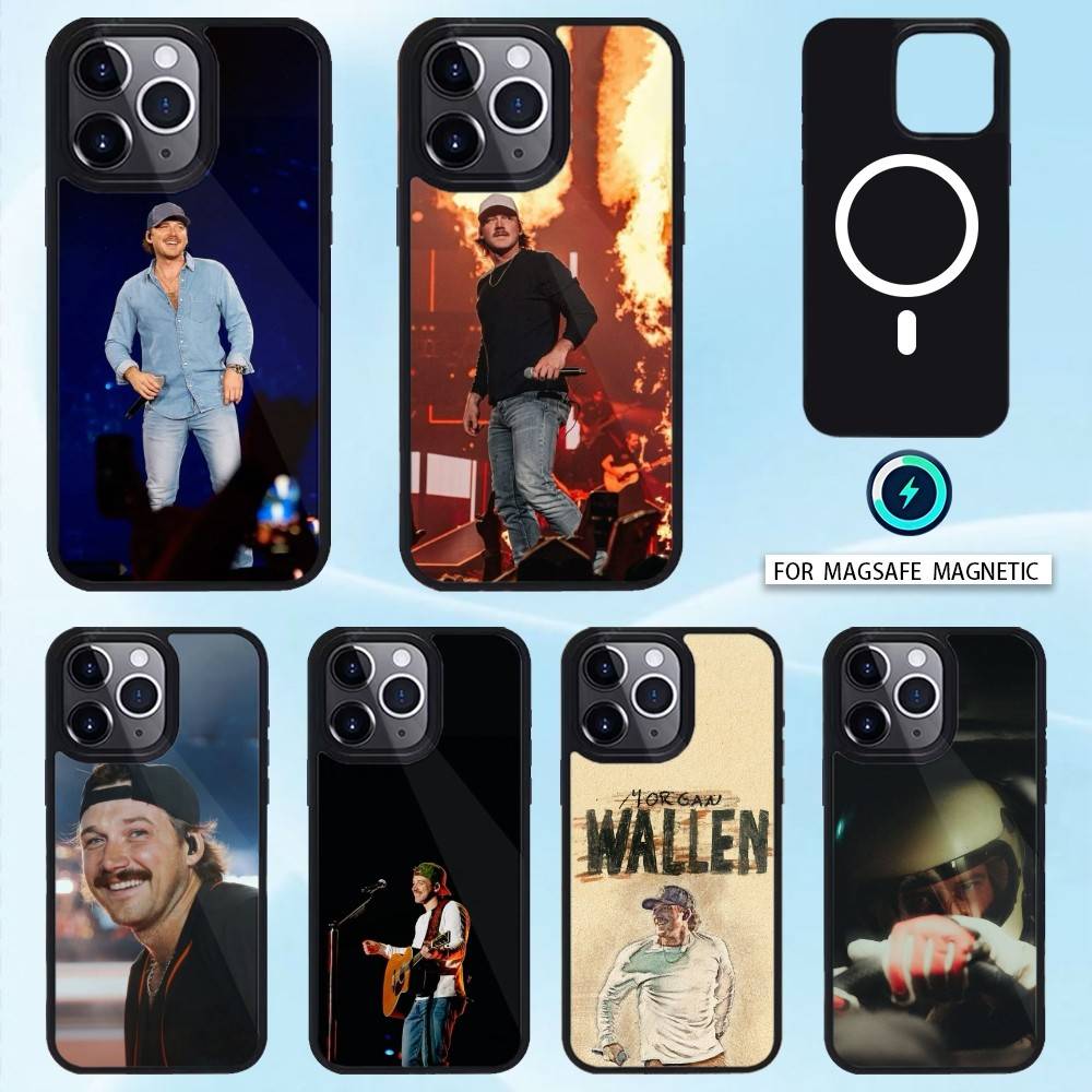 Чехол для телефона Country Music M-Morgan W-Wallen Магнитный Для iPhone17 16 15 14 13 12 Pro Max Для Magsafe Беспроводная зарядка Чехол