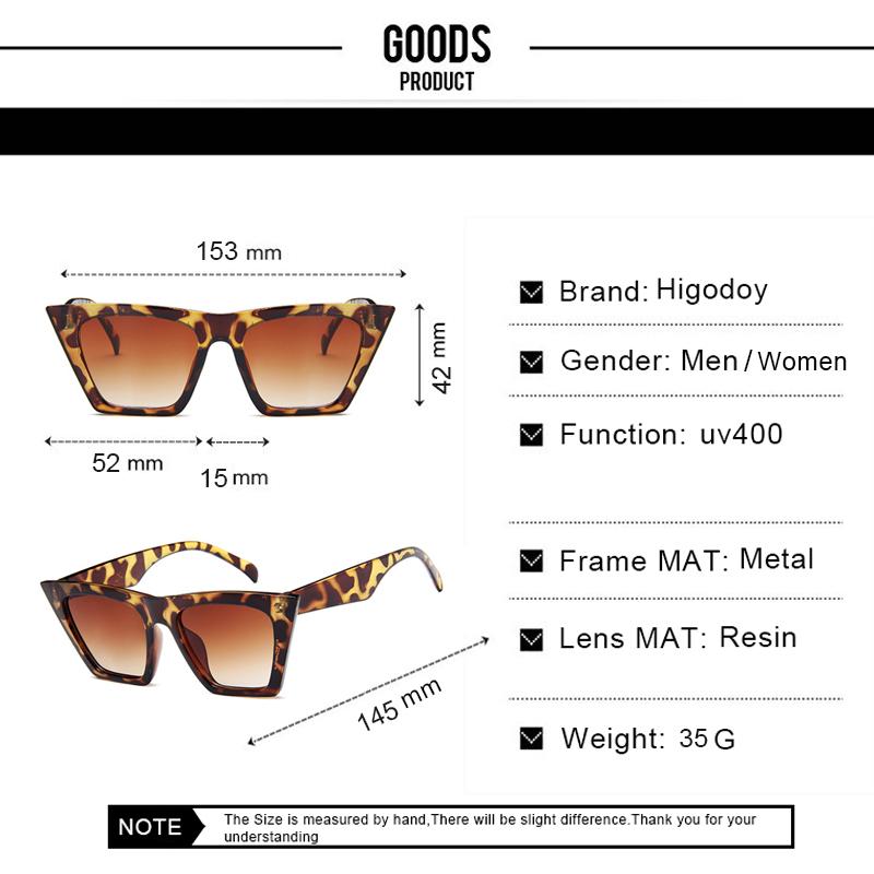 Higodoy Fashion Retro Square Women Sunglasses Brand Designer Luxury Ladies Vintage Eyewear Sol  Mirror Sun Glasses UV400