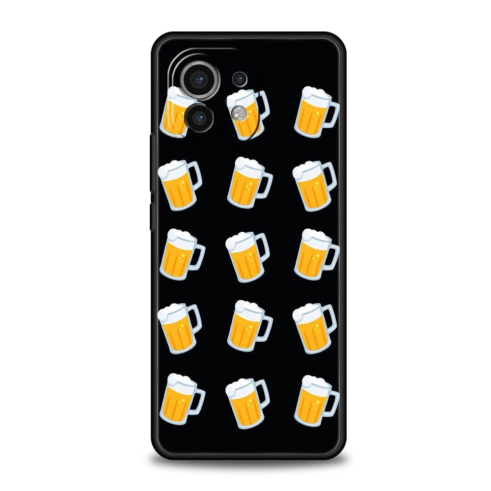 Alcohol Summer Bubble Phone Case For Xiaomi 13 12 11 Lite 12T 11T 10T 9T Mi Poco X5 M4 M3 X4 X3 Pro F5 F4 F3 GT 5G Black Cover