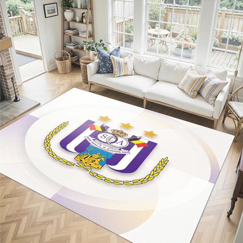 Anderlecht FC Design Crystal Velvet Carpet Cozy Non?Slip Printed Rug For Bedroom Living Room Entrance