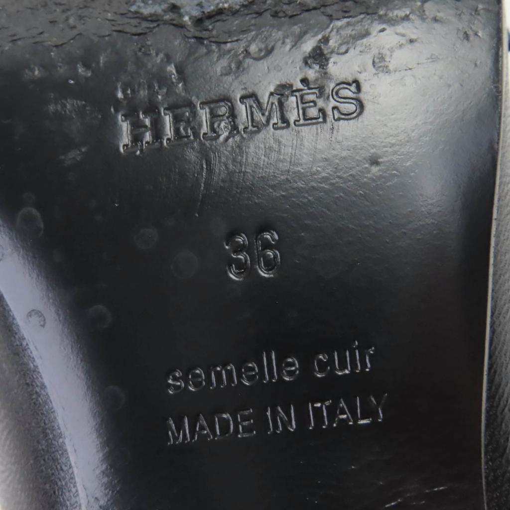 Great HERMES pumps Anfini Strap slingback leather black leather Women 36 Used