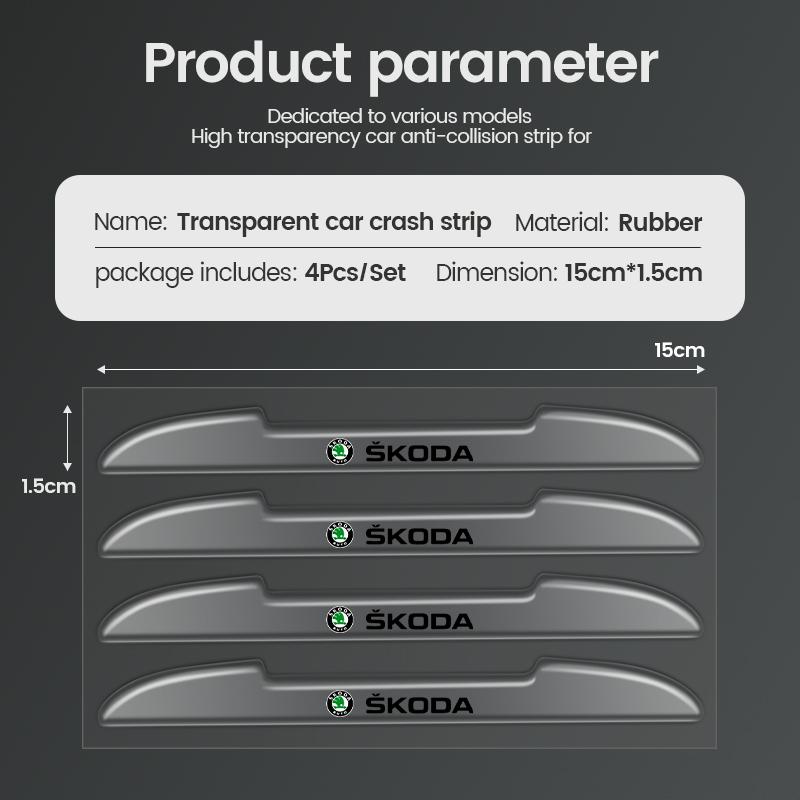 LQLT3 Car Door Edge Anti Scratch Protection Strips Scuff Plate Bar Rearview Mirror Anti-collision Sticker for Skoda Fabia 2 3 Karoq