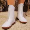 Зимние плюшевые теплые и модные длинные сапоги с прошитой вручную подошвой, большие мягкие однотонные женские длинные сапоги