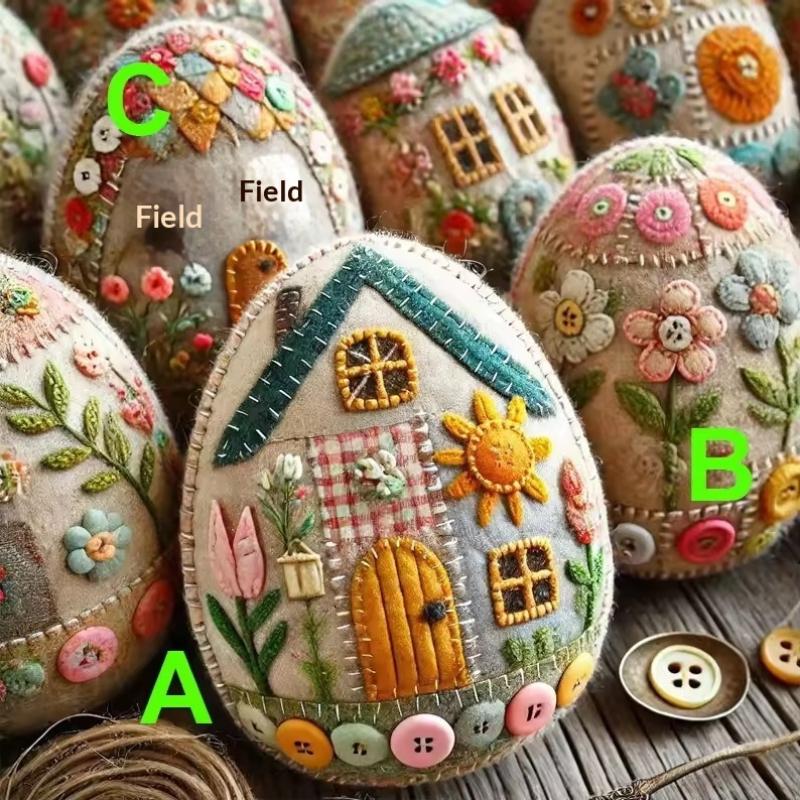 Patchwork Felt Easter Egg House Diy Kit Flower Spring Festival Party Diy Kids Gift 2026 Happy Easter Day Home Decor