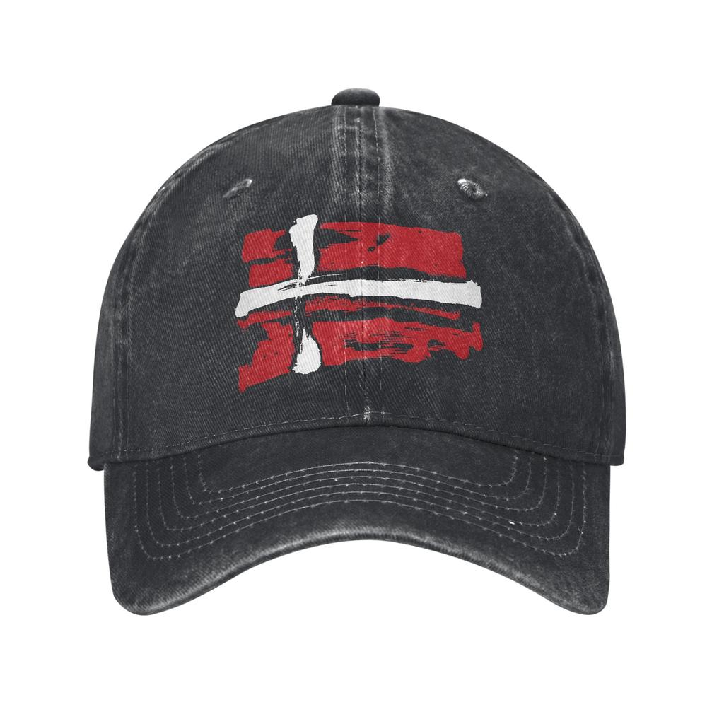 Gorra De Béisbol Con Diseño De La Bandera De Dinamarca Estilo Pincel Protección Solar Logotipo Personalizado Gorra Trucker L