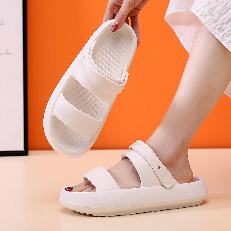 Fashion Summer women's breathable thick soled sandals with soft soles for outdoor use slip resistant simple comfortable slippers
