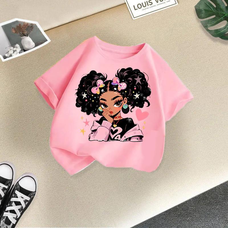 Детская футболка Футболка для ребенка 2-13 лет Крутая девочка с принтом Детская 100% хлопок Одежда Футболка Топы Футболка