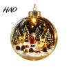 Warm Light Seasonal Ornaments Glowing Clear Christmas Ball Ornament, Up Story Decoration with LED Unique Holiday Souvenirs Light, Mini Scene Xmas Tree