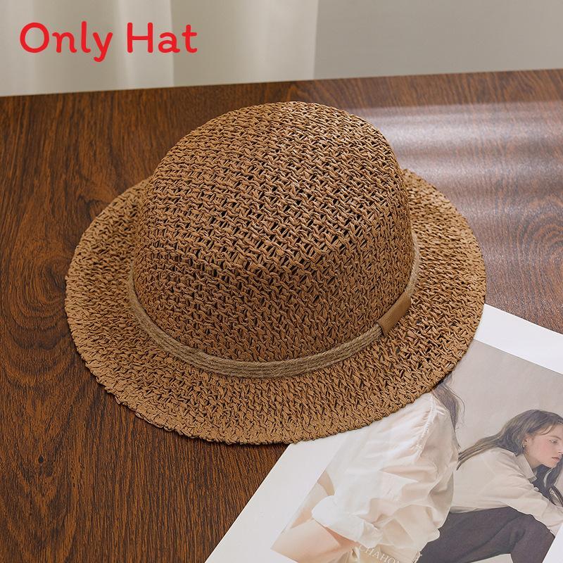Summer Straw Hat With Large Brim For Sunshade And Ventilation For Casual Outdoor Wear