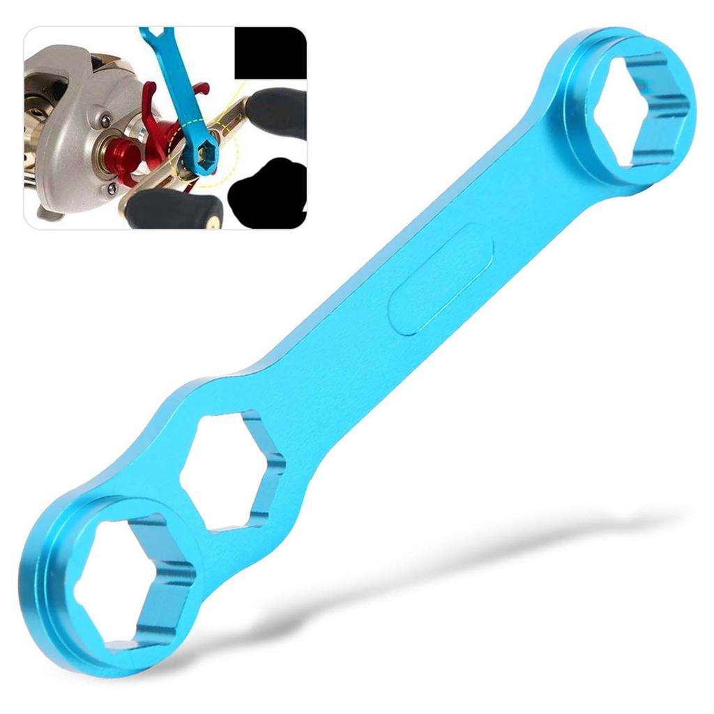 Гаечный ключ для рыболовной катушки DIY, синий гаечный ключ из алюминиевого сплава, инструмент для ремонта и обслуживания