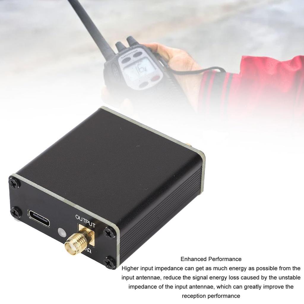 Высокоимпедансный усилитель, Профессиональный Hi Z усилитель для кольцевой антенны и антенны-петли для SDR, Встроенный литий-ионный аккумулятор 600 мАч