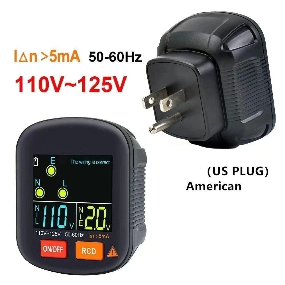 Ground Zero Line Socket Detector Digital Smart Digital Outlet Checking Tool Socket Tester  EU Plug