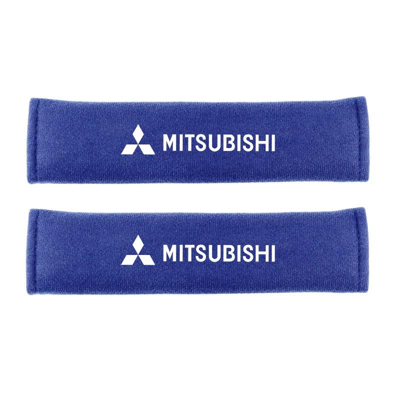 2Pcs Car Seat Belt Shoulder Protector Cover for Mitsubishi outlander Mirage Eclipse Pajero ASX Lancer EVO Styling Accessories