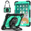 For Apple iPad 9.7 (2017) 360° Rotating Grip Heavy Duty Protection Stand TPU+PC 3in1 Anti-knock Shockproof Tablets PC Case