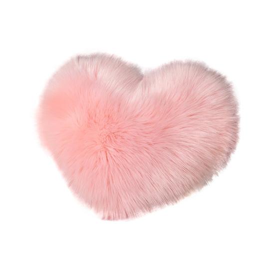 Декоративная подушка, нечеткая длинная подушка из искусственного меха в форме сердца, пушистый диван, украшение для спальни, подушка для поясничной спины, товары для дома