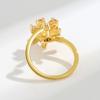 Flower Zircon Spinning Ring For Women Anxiety Relief Rotatable Stress Reducer Fashion Versatile Adjustable Band Jewelry