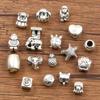 16-Piece DIY Alloy Animal & Fruit Bead Set for Bracelets - Starfish, Elephant, Heart & More