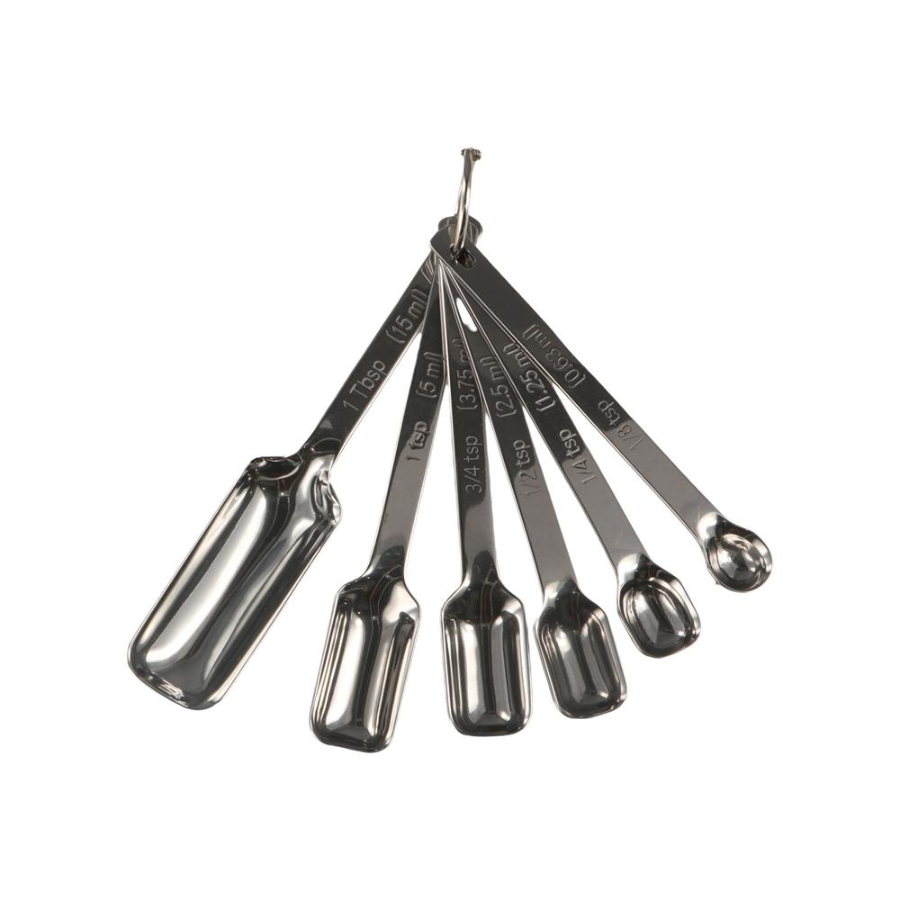 6pcs Rectangular Head Graduated Spoon with Scale Baking Spoon Seasoning Spoon Coffee Scoop Bar